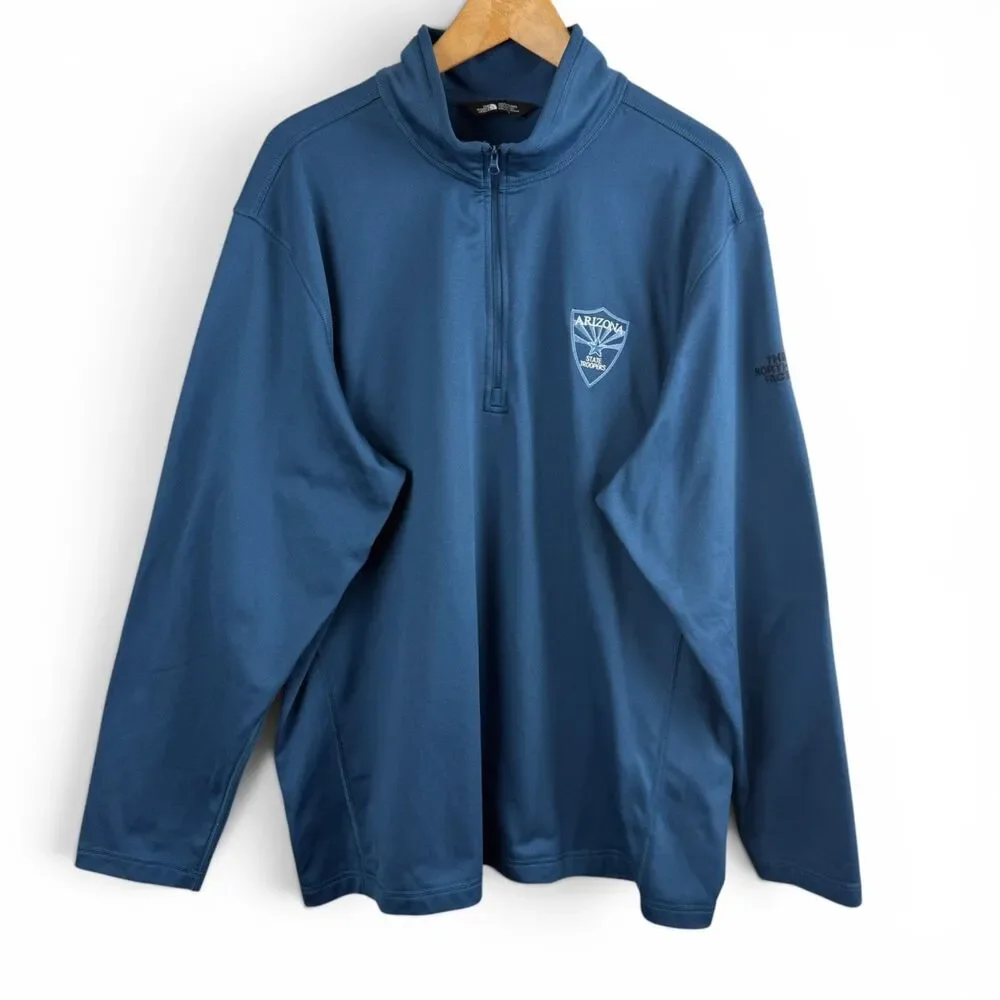 LIMITED The North Face 1/4 Zip Pullover Mens XXL Blue Arizona State Troopers